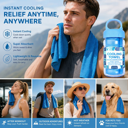 ⏰❄️Last Day Buy 1 Get 1 Free!!☀️Cold Sweat Towel You Can Use Anywhere, Anytime! Reusable Soft Absorbent Cooling Portable