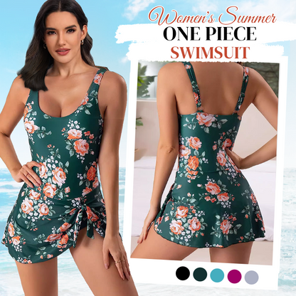 🏖️2026 Summer New Arrive👙 50% OFF NOW!✨ Women's Tummy Control Tie Knot Swimsuit with Skirt – Full Coverage & Built-in Bra🌊