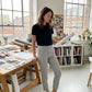 💥💥2026 HOT SALE 50% Off!🎁👖Women's High‑Waisted Elastic Pants with Zipper Pockets – Stretchy Wrinkle‑Resistant Cropped Trousers
