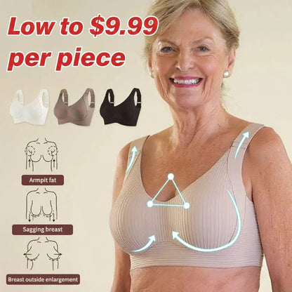 ⏰Last Day Sale 40% OFF 🎁Subtle Striped Seamless Bra W-Support Wireless Comfort Bra