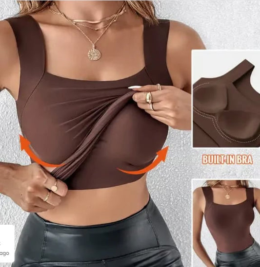 🏆Last Day Special Price $12.99!!💐Women's U Neck Tank Tops with Built-In Bra