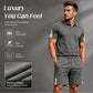 ⌛️LAST DAY SALE 50% OFF!!! 🔥Men's Casual Short-Sleeve Shorts Set- Breathable Cotton Blend, Classic Collar, Striped Accents 🌊