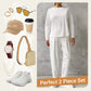 【50% OFF Limited & DAY PERFECT❤】Round-Neck Long-Sleeved Top ＆ Pants 2-Piece Set | Wrinkle-Free & Breathable