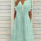 💃 LIMITED-TIME 50% OFF! ✨ Women's Elegant Hollow-Out Dress – V-Neck, Solid Color, Summer Chic 👗