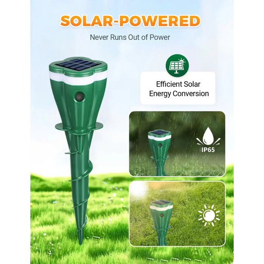 🌱 LAST DAY 50% OFF!⏰️Outdoors Solar Powered Waterproof Screw Mole Repellent🔥