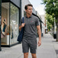 ⌛️LAST DAY SALE 50% OFF!!! 🔥Men's Casual Short-Sleeve Shorts Set- Breathable Cotton Blend, Classic Collar, Striped Accents 🌊