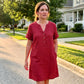 🏖️Summer Hot Sale 50% OFF🏝️👗Women's V-Neck Tunic Dress – Relaxed Fit, Pockets & Breathable