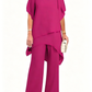 ⏳LAST DAY 50% OFF!!💥ONLY $29.99 FOR FULL TWO-PIECE SET! ✨Charming Irregular Top & Elegant Wide Leg Pants Set, Soft Comfort Outfit Ideal for Summer Daily Wear