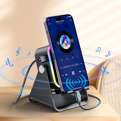🎉2026 Sale — Over 39K Sold! 🎵📱 Induction Audio, Phone Holder & Ambient Light – 5-in-1 Music Station ✨
