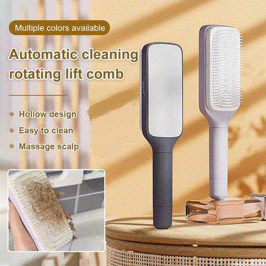 🔥Big discounts available  🔥💇‍♀️✨Automatic Self-Cleaning Rotating & Liftable Hair Comb for Smooth Detangling and Styling🎁