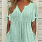 💃 LIMITED-TIME 50% OFF! ✨ Women's Elegant Hollow-Out Dress – V-Neck, Solid Color, Summer Chic 👗