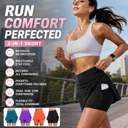 💥 Last Day! Special Sale – Only $19.99 👚Anti-Chafing Active Skort – Super soft and comfortable🔥