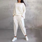 【50% OFF Limited & DAY PERFECT❤】Round-Neck Long-Sleeved Top ＆ Pants 2-Piece Set | Wrinkle-Free & Breathable