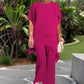 ⏳LAST DAY 50% OFF!!💥ONLY $29.99 FOR FULL TWO-PIECE SET! ✨Charming Irregular Top & Elegant Wide Leg Pants Set, Soft Comfort Outfit Ideal for Summer Daily Wear