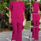 ⏳LAST DAY 50% OFF!!💥ONLY $29.99 FOR FULL TWO-PIECE SET! ✨Charming Irregular Top & Elegant Wide Leg Pants Set, Soft Comfort Outfit Ideal for Summer Daily Wear