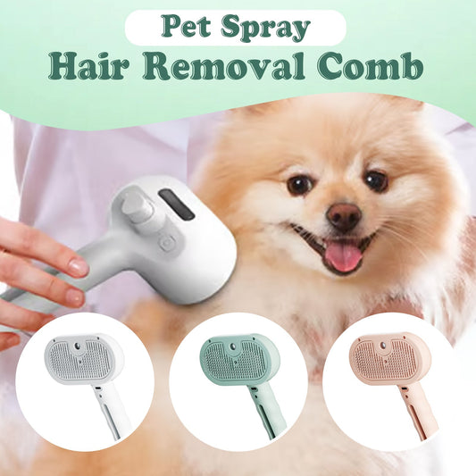 🐶Hot Sales 50% OFF🔥🪒Rechargeable Spray Pet Deshedding Massage Comb✨USB Charged All Coat Types🐾