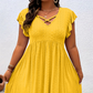✨LIMITED-TIME 50% OFF! 👗 Women's V-Neck Ruffle Trim Dress