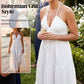 💃 Summer New Arrival✨Halter Neck Backless Tiered Maxi Dress-Tiered, Flowy, Resort Style🌸