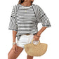 🩵 Summer Aesthetic Fits Up To 50% Off!Viral Trendy Styles🌼Women's Striped Relaxed Fit T-Shirt