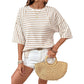 🩵 Summer Aesthetic Fits Up To 50% Off!Viral Trendy Styles🌼Women's Striped Relaxed Fit T-Shirt