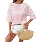🩵 Summer Aesthetic Fits Up To 50% Off!Viral Trendy Styles🌼Women's Striped Relaxed Fit T-Shirt