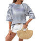 🩵 Summer Aesthetic Fits Up To 50% Off!Viral Trendy Styles🌼Women's Striped Relaxed Fit T-Shirt