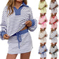 ✨2026 New Collection & 50% OFF💥 Casual Summer Striped Two-Piece Mini Skirt Set – Cropped Top + High-Waisted Skirt, Breathable & Stretchy