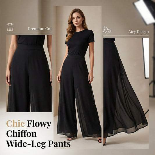 🏖️SUMMER HOT SALE 50% OFF!!👖Women's Flowing Chiffon Wide-Leg Pants & Effortless Elegance, Breathable & Flowy🍃