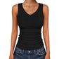 🌺Last Day Special Price:15.99$!!⛱️Women's V-Neck Ribbed Knit Tank Top