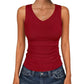 🌺Last Day Special Price:15.99$!!⛱️Women's V-Neck Ribbed Knit Tank Top