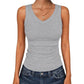 🌺Last Day Special Price:15.99$!!⛱️Women's V-Neck Ribbed Knit Tank Top