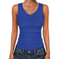 🌺Last Day Special Price:15.99$!!⛱️Women's V-Neck Ribbed Knit Tank Top
