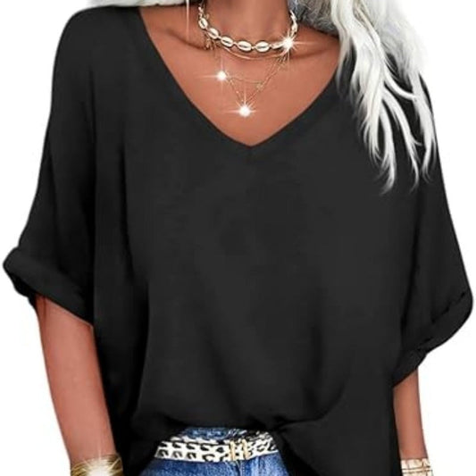 💖The 2026 New Arrival SALE 50% OFF⏰Women's Casual Loose V-Neck Top