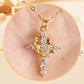 👑 50% OFF NOW! 💫 Crown with Cross Pendant Necklace – Elegant Faith-Inspired Design – Double-sided detail & gold/silver options – perfect for daily wear 💛✨