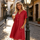 🏖️Summer Hot Sale 50% OFF🏝️👗Women's V-Neck Tunic Dress – Relaxed Fit, Pockets & Breathable