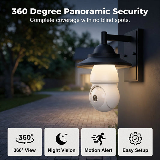 🥳2026 HOT SALE——48K+ SOLD🔥NOW 50% OFF🛜Wireless Light Bulb Security Camera - With 2K HD, Full-Color Night Vision & Auto-Tracking🛡️