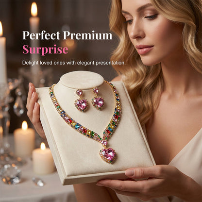 💎Last Day 50% OFF✨ Sparkling Heart Jewelry Set –Including Necklace & Earrings, Elegant, Lightweight 💖