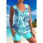 🏖️Summer Hot Sale 50% OFF🏝️✨Sporty Two-Piece Bathing Suit – Criss-Cross Neck, Boy Shorts, Quick-Dry 🏄‍♀️