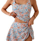 🩱LIMITED-TIME 50% OFF! 💖🌊Feminine Swimwear Set – Adjustable Strap Tank + Side Tie Flowy Skirt, Removable Padding, High-Waist Coverage🐚