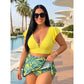 🏖️Summer Hot Sale 50% OFF🌊Women's Tropical Print Two-Piece Skirted Swimsuit👙🌴❤️