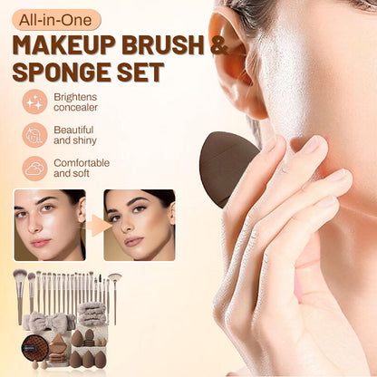 Last Day 50% OFF!!🎨 All-in-One Makeup Brush & Sponge Set💄– 40/51 Piece Professional Kit| Flawless Makeup💎