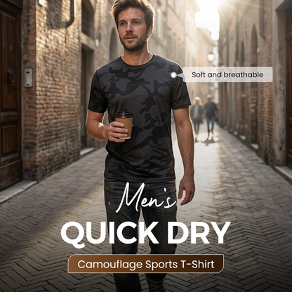 ⏳Limited Special 50 % OFF!!👕Men's Quick Dry Camo Sports T-Shirt – Moisture Wicking & Active Fit – Train in Style 💪