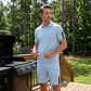⌛️LAST DAY SALE 50% OFF!!! 🔥Men's Casual Short-Sleeve Shorts Set- Breathable Cotton Blend, Classic Collar, Striped Accents 🌊