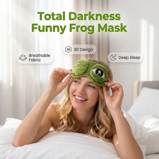 🔥LAST DAY SALE ONLY $13.99!! 🐸💤Funny 3D Frog Sleep Eye Mask- Cute Light-Blocking Mask for Travel, Nap & Gifts🎁
