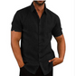 🏖️Summer Hot Sale 50% OFF!👔Men's Casual Short Sleeve Linen Blend Shirt - Stretchable, Breathable & Lightweight for Summer