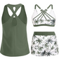 🏖️Summer Hot Sale 50% OFF👙Women's 3-piece tankini swimsuit set with shorts🌊