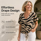 💥2026 Sale — Over 44,000 Sold!✨Women's V‑Neck Tie‑Front Zebra Print T‑Shirt