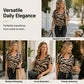 💥2026 Sale — Over 44,000 Sold!✨Women's V‑Neck Tie‑Front Zebra Print T‑Shirt