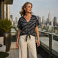 💥2026 Sale — Over 44,000 Sold!✨Women's V‑Neck Tie‑Front Zebra Print T‑Shirt