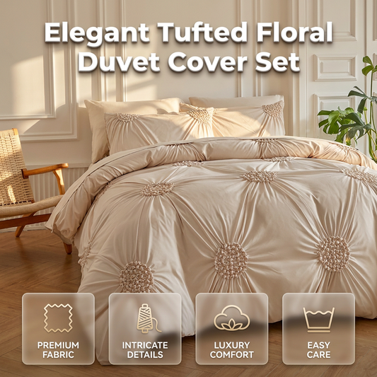 ⌛50% off – today only!💥🛏️Elegant Pinch Pleat Duvet Cover Set